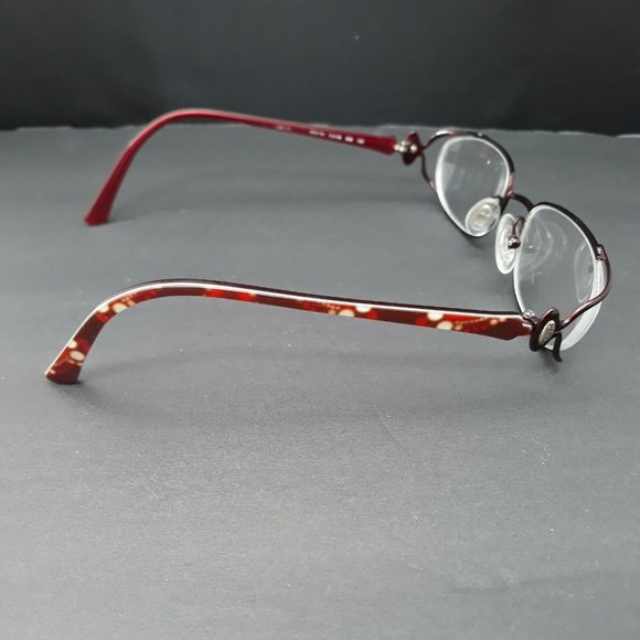 Designer Womens Eyeglass Frames Emilio Pucci Red Marbled Slimeline w/ Case - Picture 6 of 12